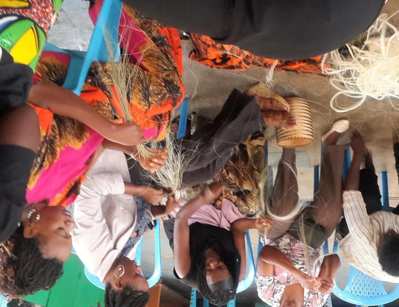 Basket weaving training session
