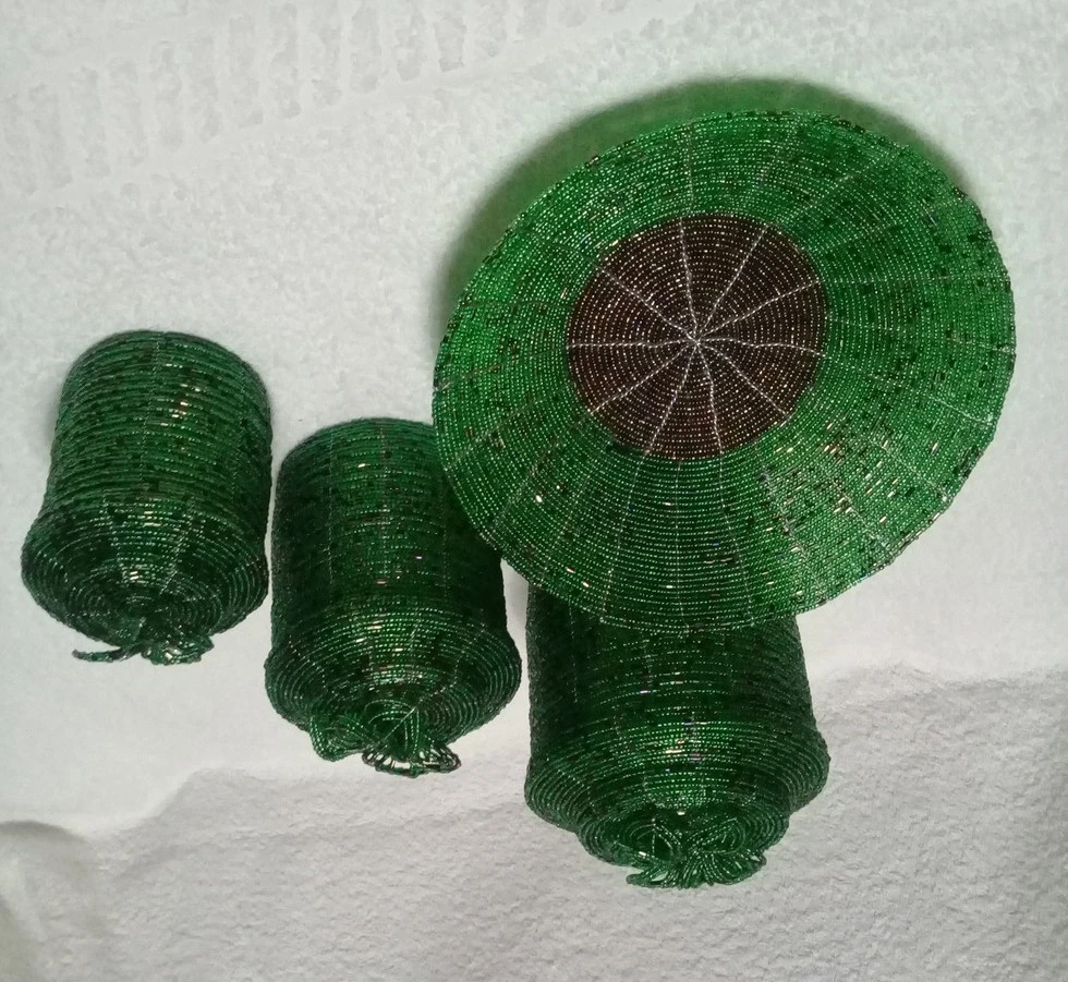 Beaded basket artwork